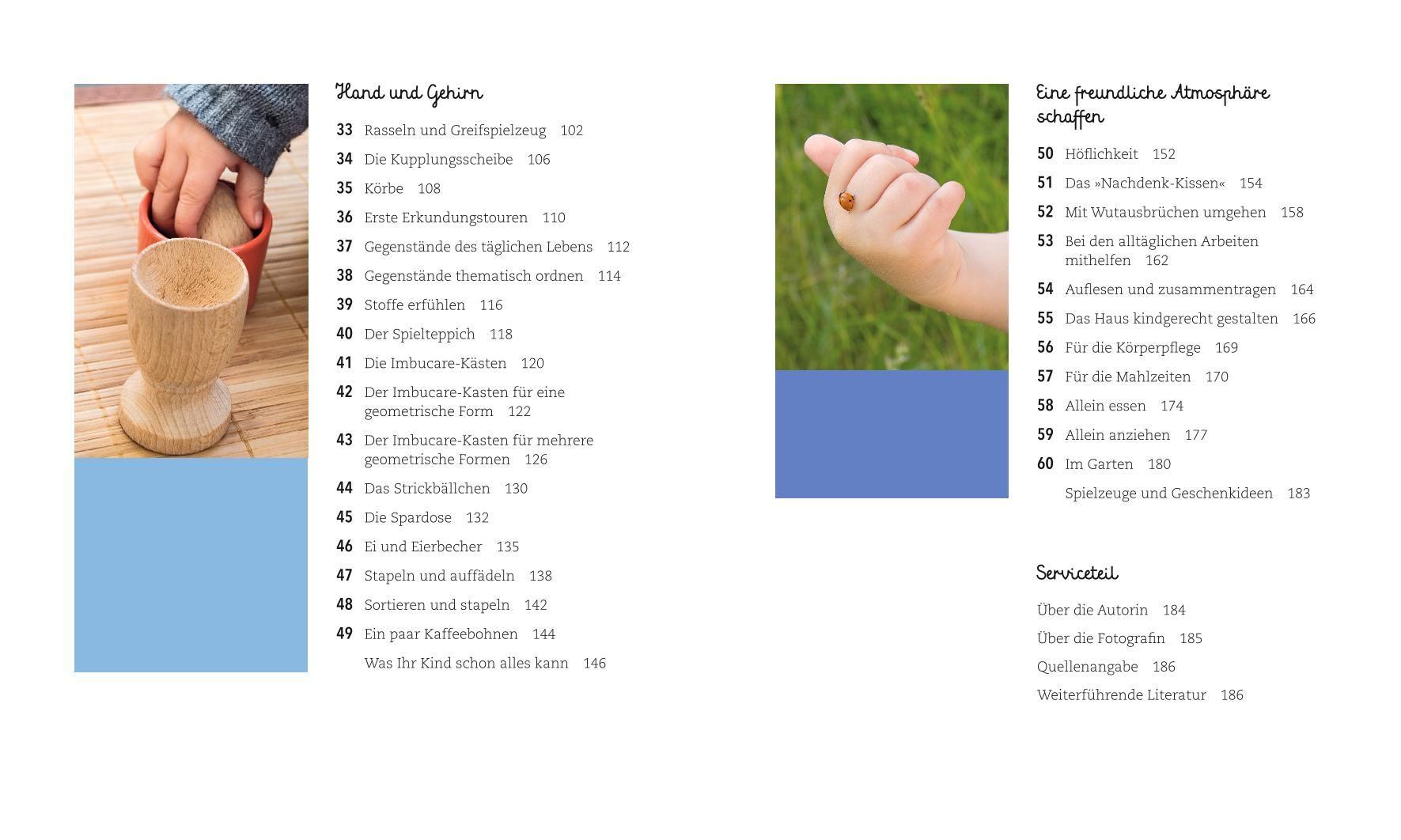 Beispielinhalt (Bild) 60 Montessori-Ideen für mein Baby