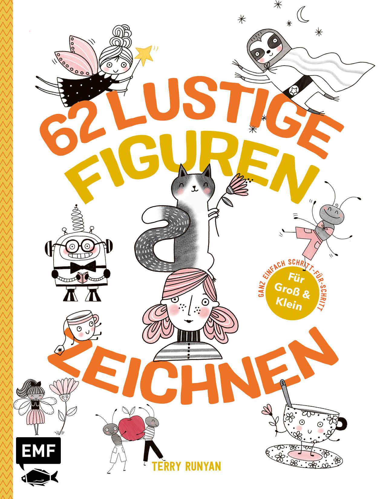 Vorderes Coverbild 62 lustige Figuren zeichnen - Für Groß und Klein!