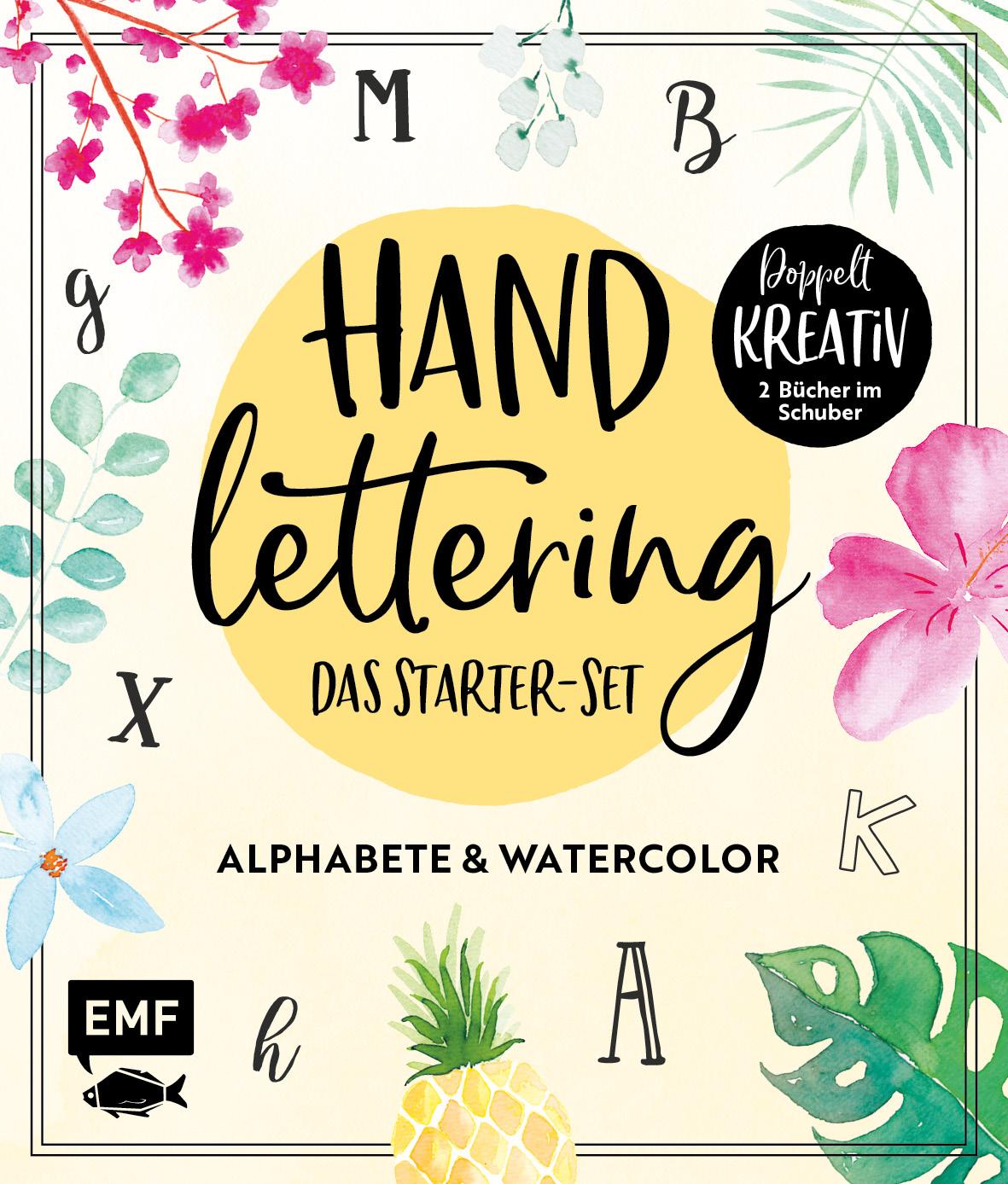 Vorderes Coverbild Handlettering - Das Starter-Set: Alphabete und Watercolor