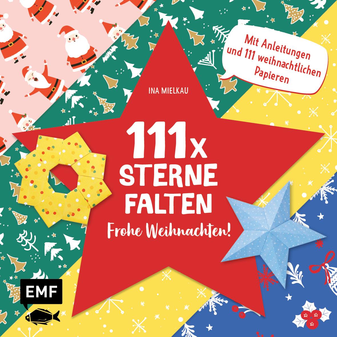 Vorderes Coverbild 111 x Sterne falten - Frohe Weihnachten!