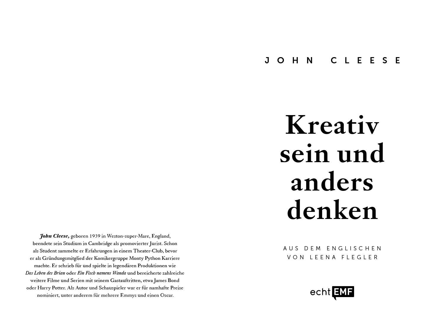 Beispielinhalt (Bild) Kreativ sein und anders denken - Eine Anleitung vom legendären Monty Python-Komiker
