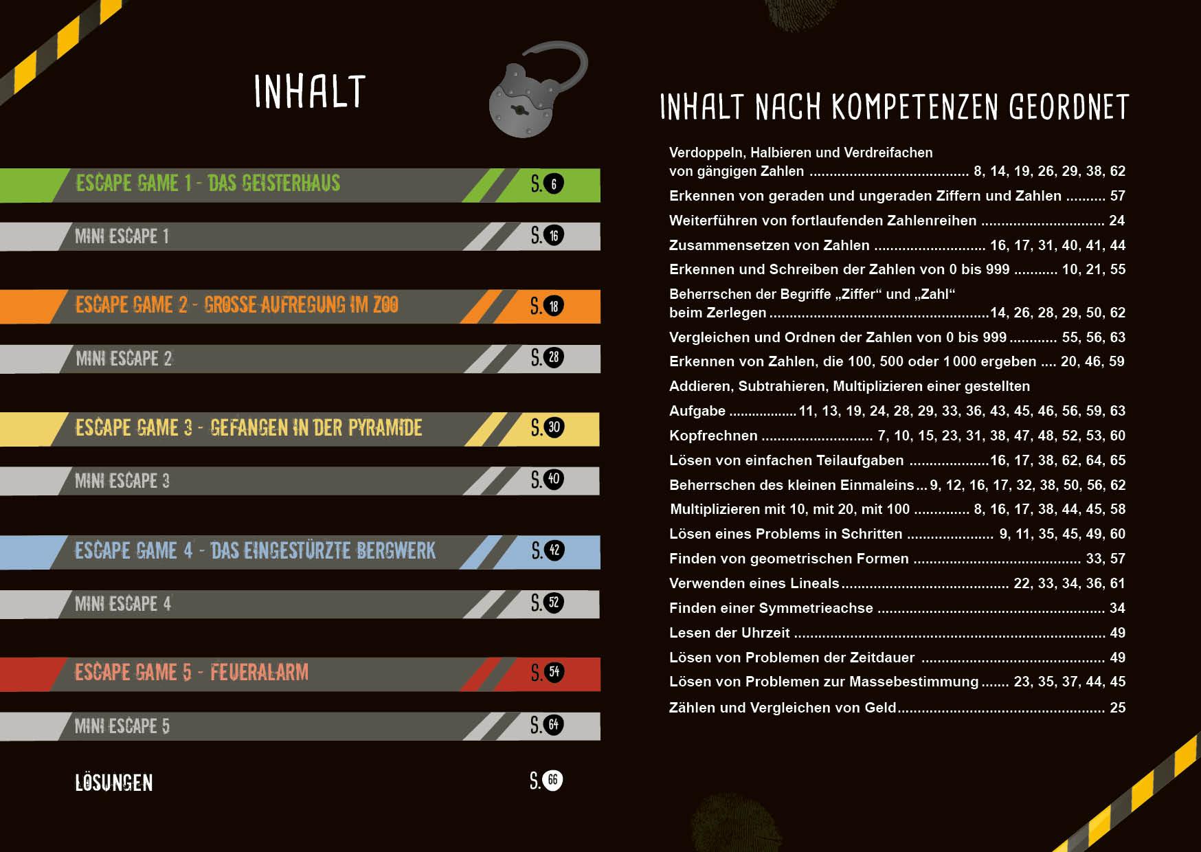 Beispielinhalt (Bild) Escape Games Level 1 (orange) - Löse die Rätsel! - 10 Escape Games ab der 3. Klasse
