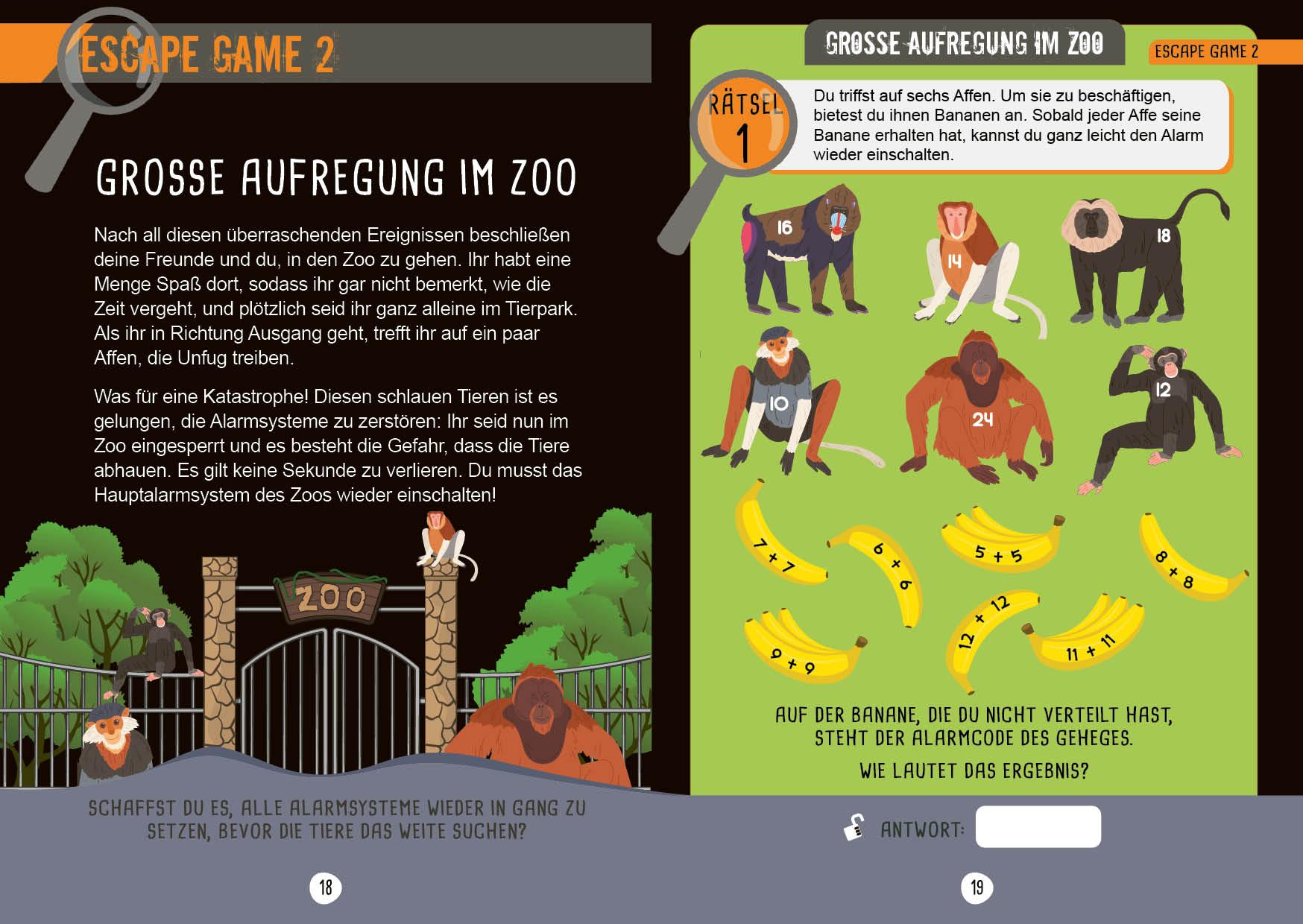Beispielinhalt (Bild) Escape Games Level 1 (orange) - Löse die Rätsel! - 10 Escape Games ab der 3. Klasse