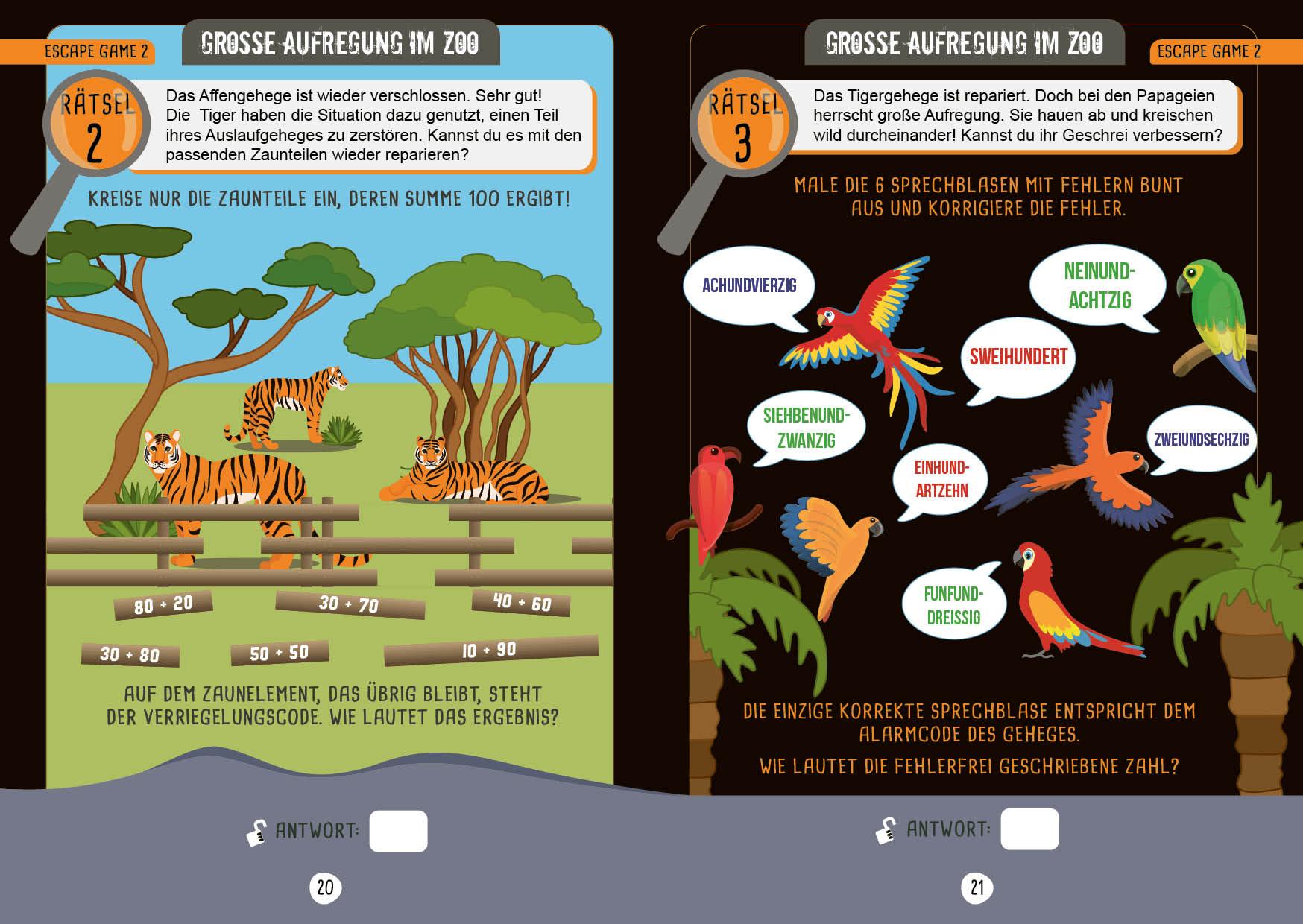 Beispielinhalt (Bild) Escape Games Level 1 (orange) - Löse die Rätsel! - 10 Escape Games ab der 3. Klasse