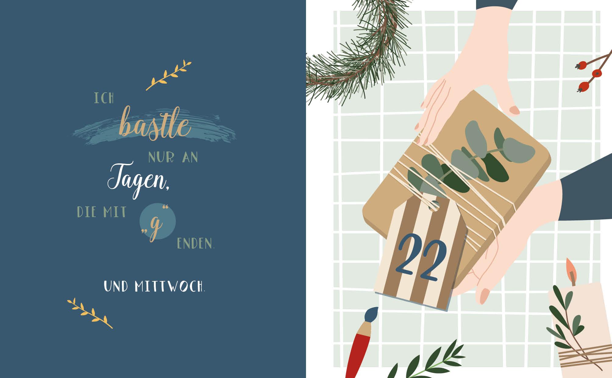 Beispielinhalt (Bild) Mein Adventskalender-Buch: DIY Christmas