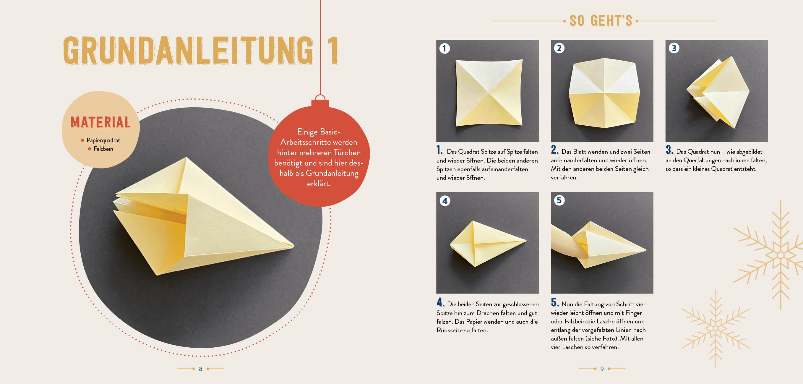 Beispielinhalt (Bild) Mein Adventskalender-Buch: Origami Christmas
