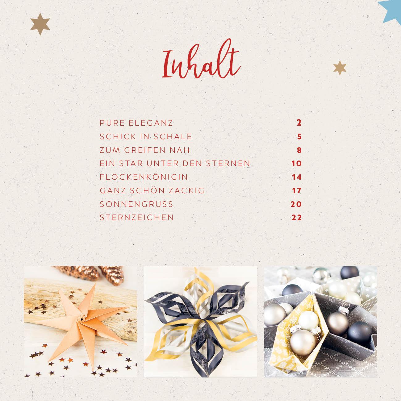 Beispielinhalt (Bild) Origamisterne? Gerne! - Natural Christmas - Weihnachtliches Bastelset zum Sofort-Losfalten