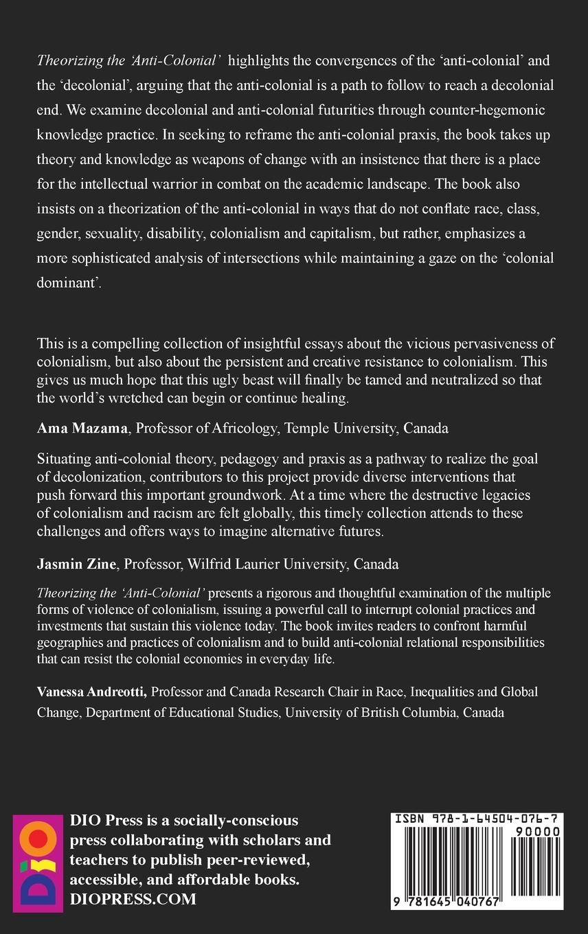 Rückseitencover Theorizing the 'Anti-Colonial'