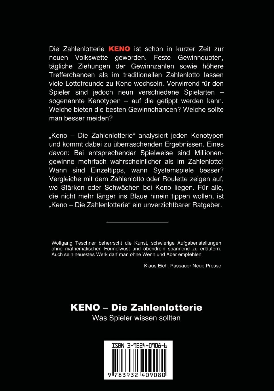 Rückseitencover KENO - Die Zahlenlotterie