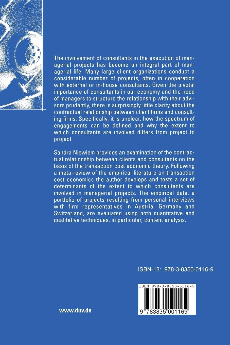 Rückseitencover The Contractual Relationship between Clients and Management Consultants