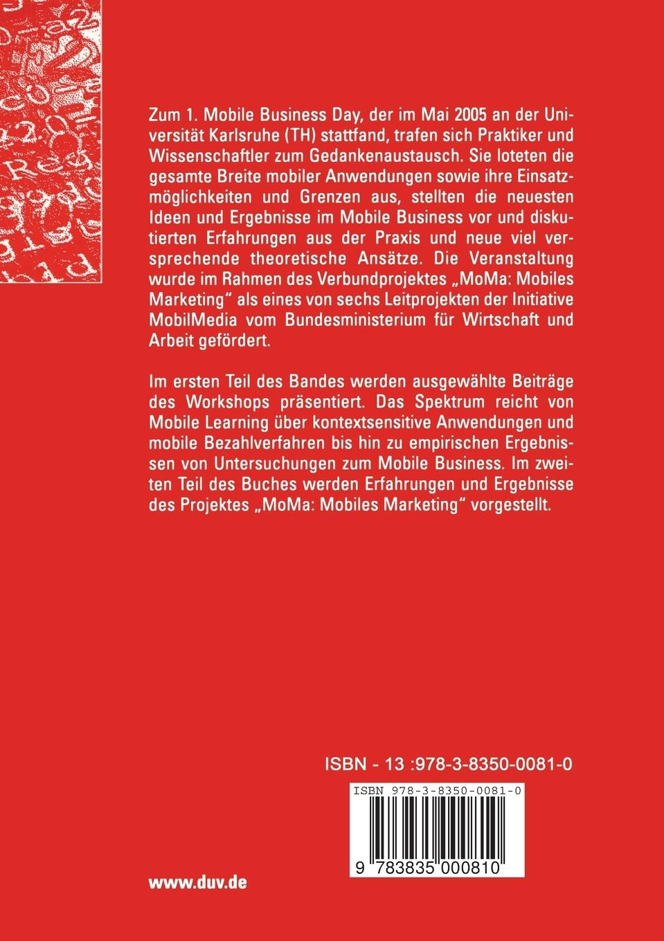 Rückseitencover Perspektiven des Mobile Business