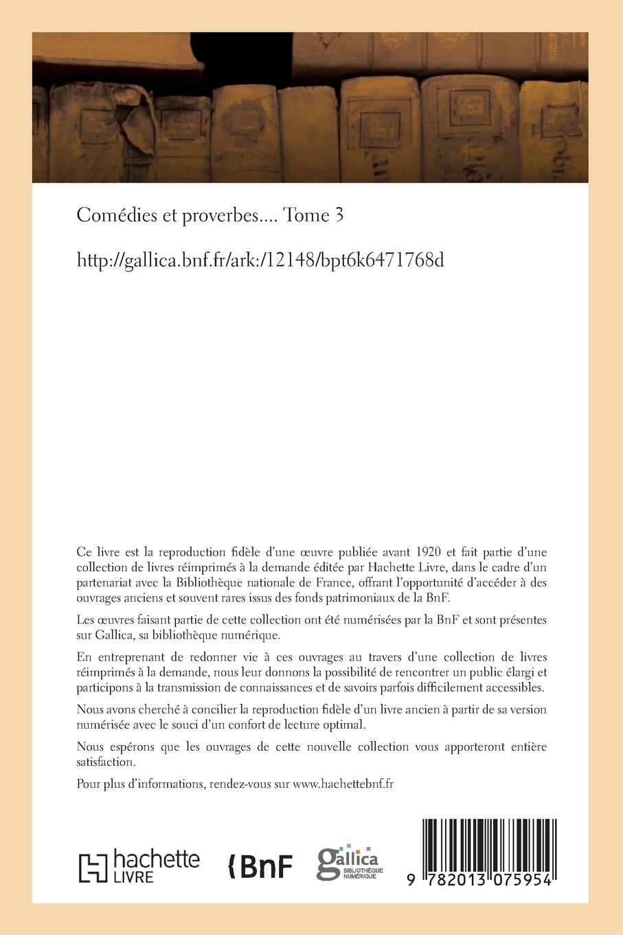 Rückseitencover Comédies Et Proverbes