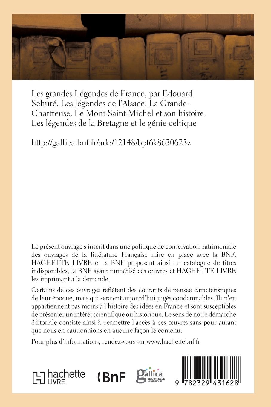 Rückseitencover Les Grandes Légendes de France. Les Légendes de l'Alsace. La Grande-Chartreuse