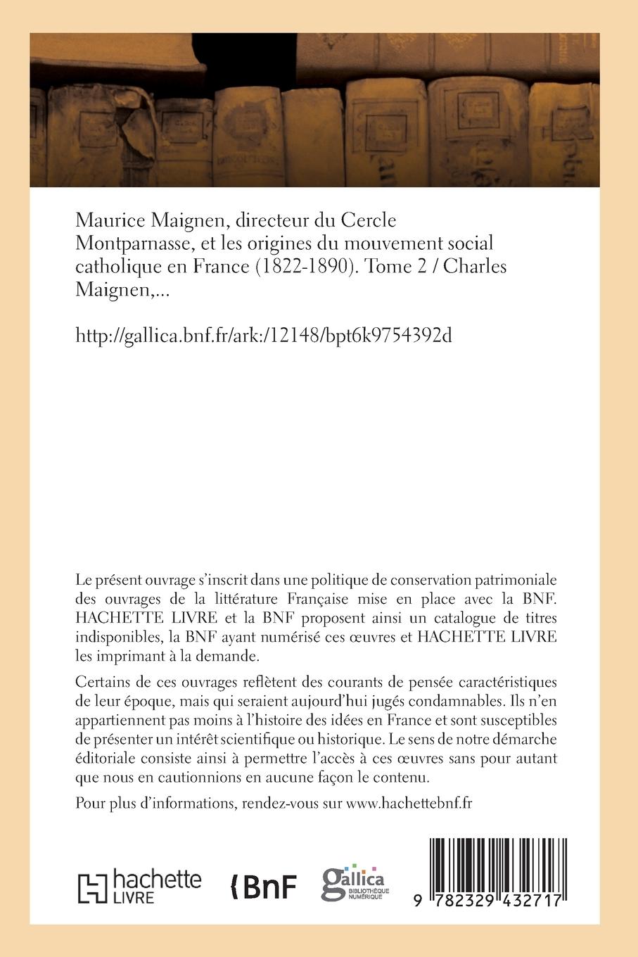 Rückseitencover Maurice Maignen, Directeur Du Cercle Montparnasse