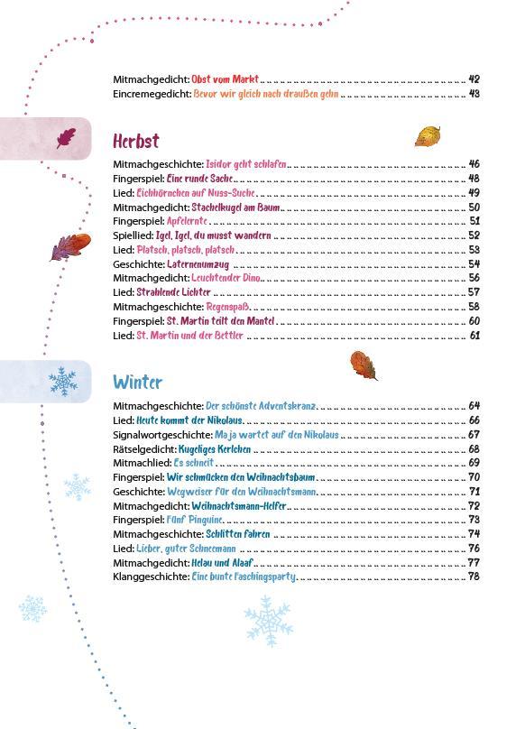 Beispielinhalt (Bild) Das Krippen-Jahreszeitenbuch: Morgenkreis
