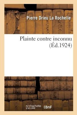Vorderes Coverbild Plainte Contre Inconnu