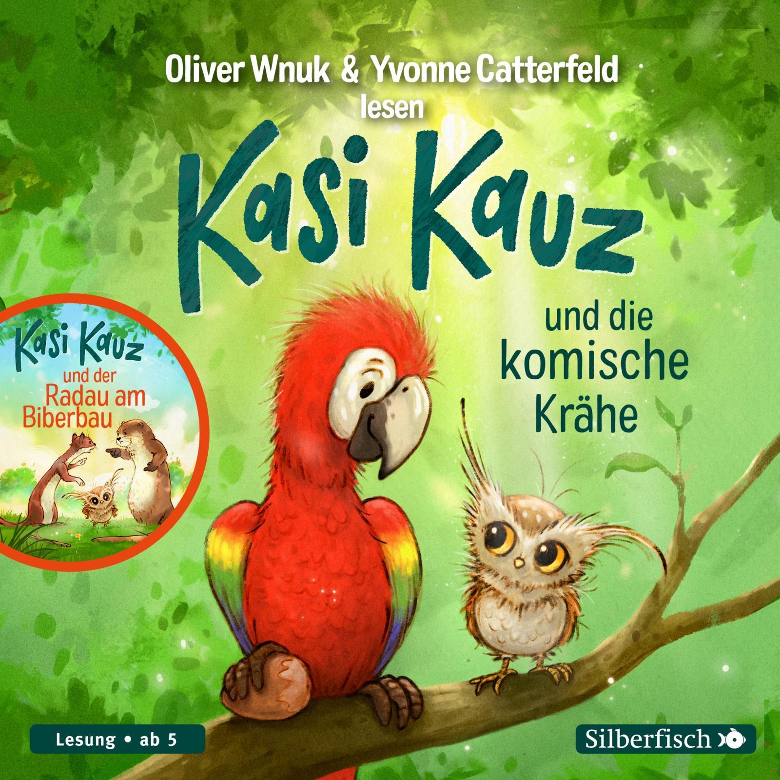 Vorderes Coverbild Kasi Kauz und die komische Krähe, Kasi Kauz und der Radau am Biberbau