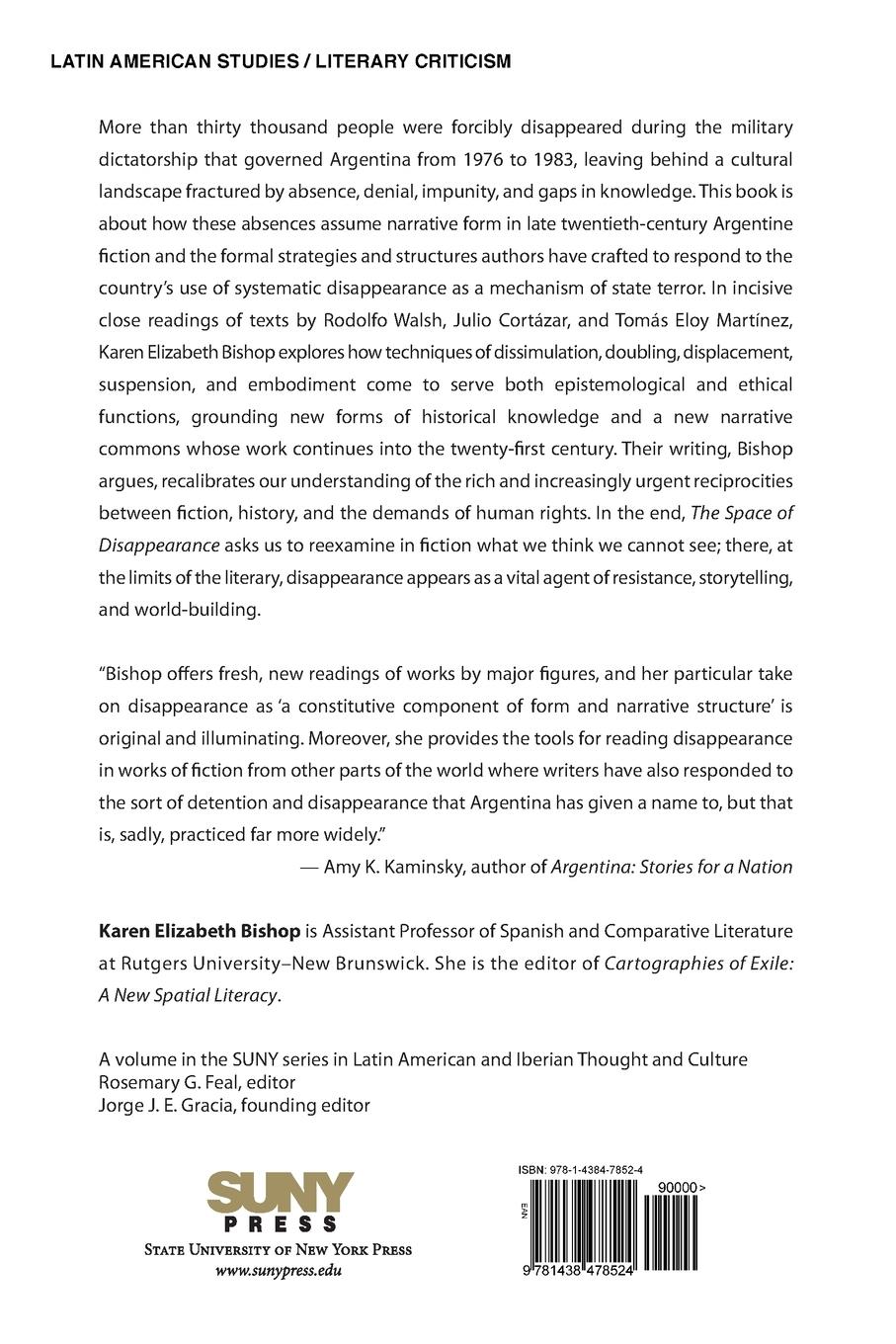 Rückseitencover The Space of Disappearance