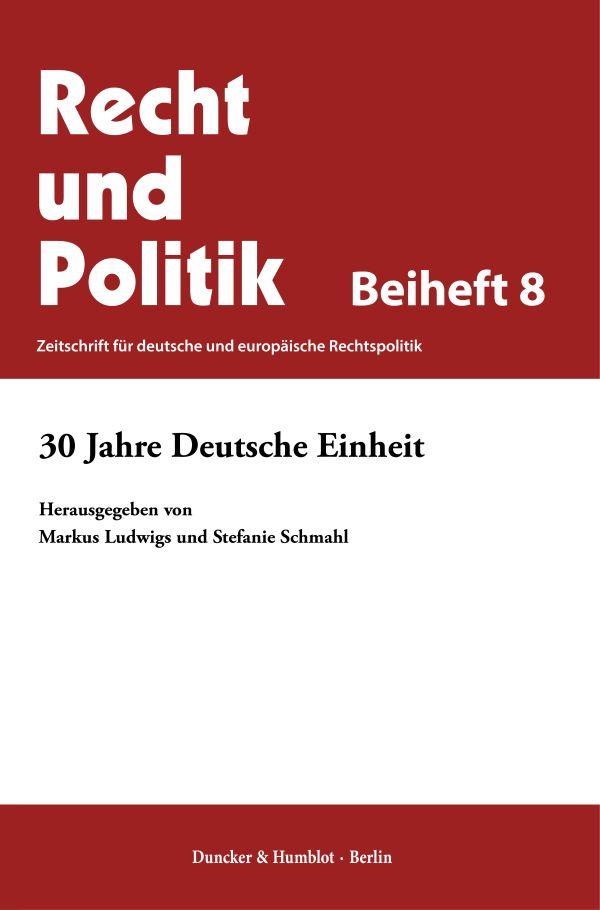 Vorderes Coverbild 30 Jahre Deutsche Einheit.