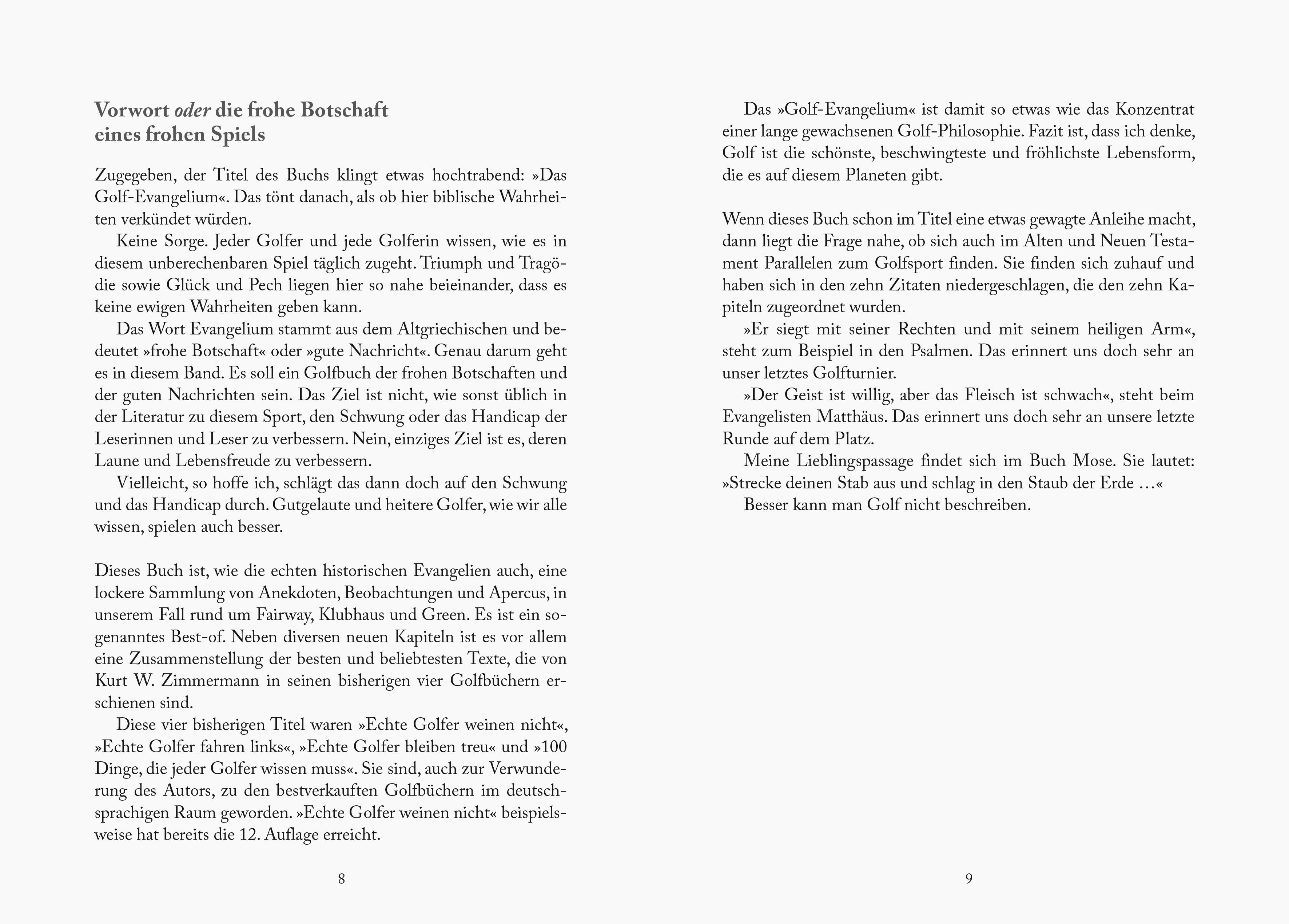 Beispielinhalt (Bild) Das Golf Evangelium. Die frohe Botschaft eines frohen Spiels