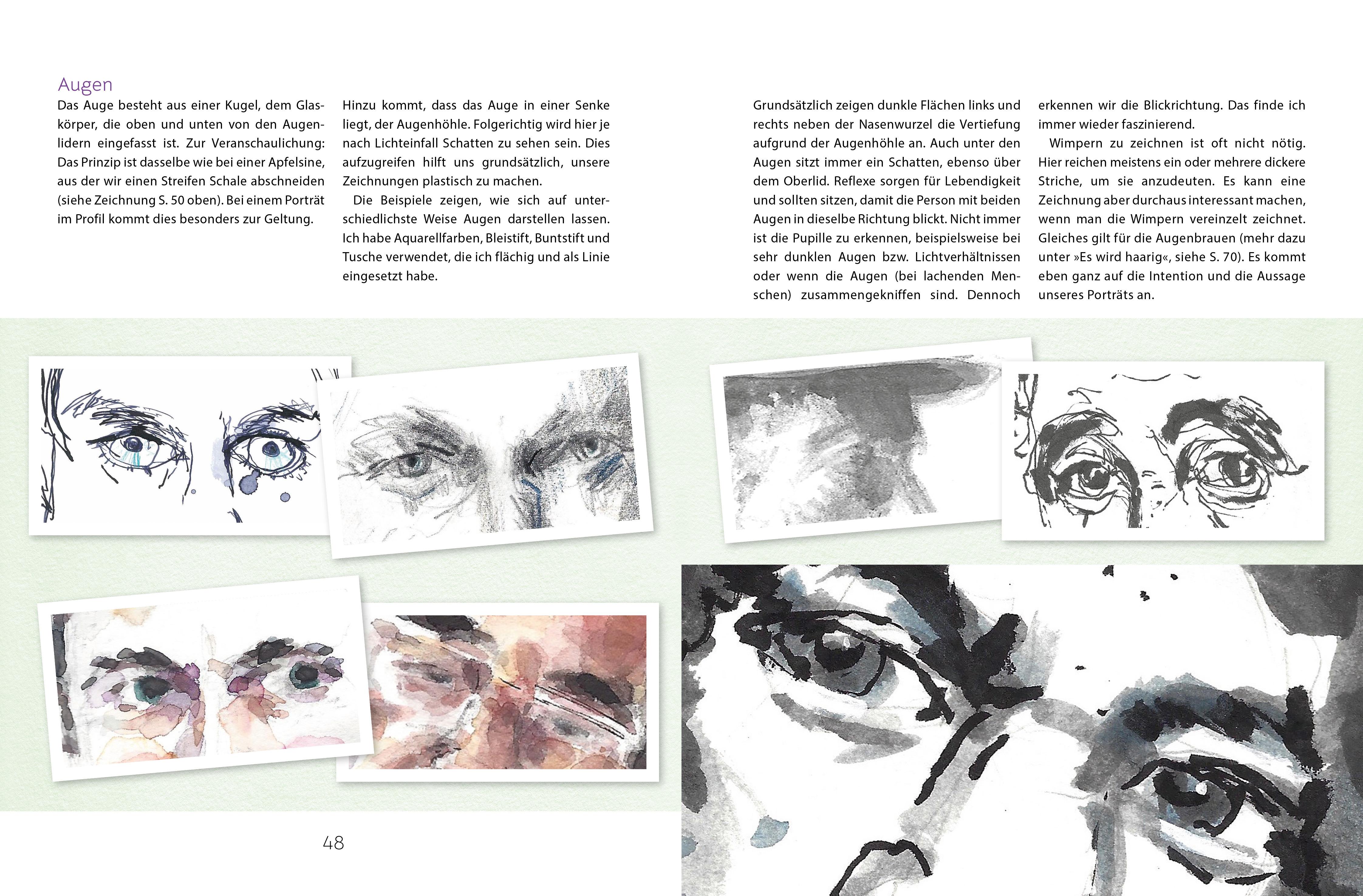 Beispielinhalt (Bild) Porträtzeichnen ganz einfach. Die Kunst ausdrucksstarker Gesichter