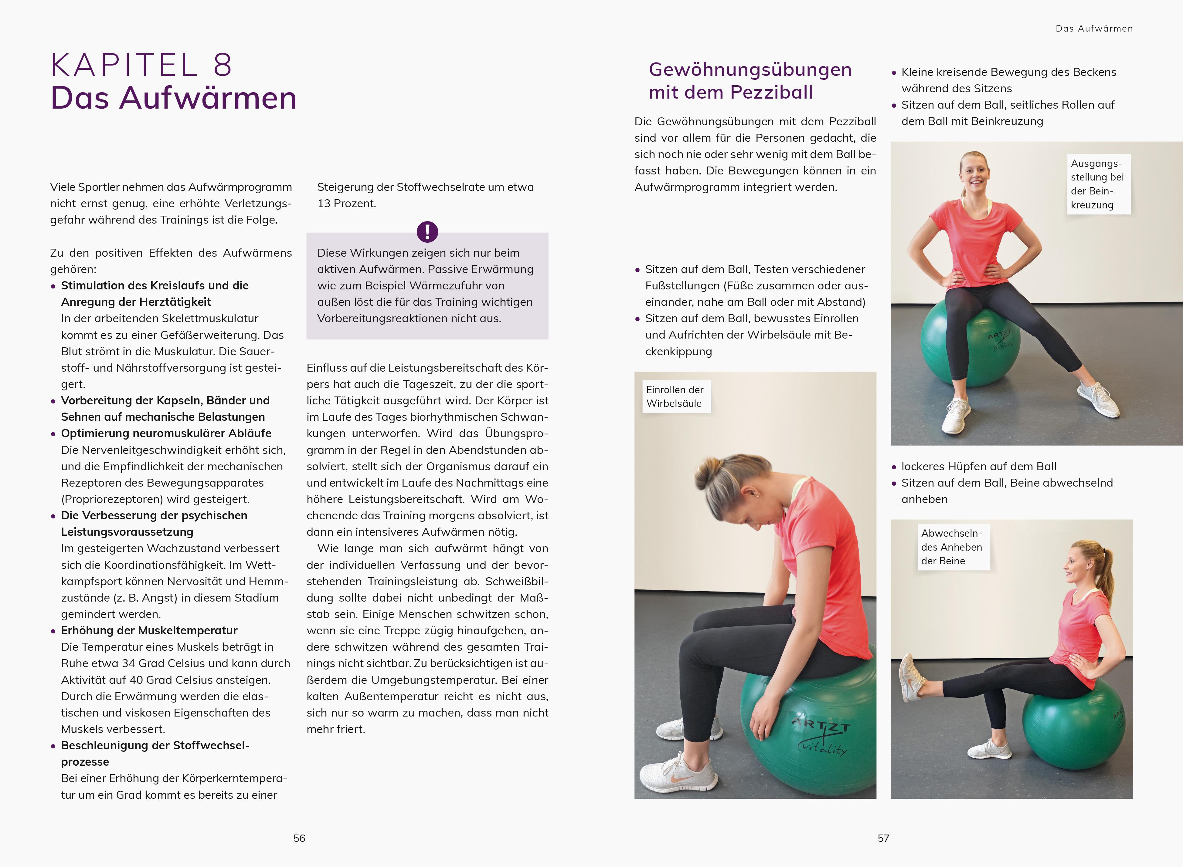 Beispielinhalt (Bild) Rückentraining mit Theraband und Pezziball. Übungen für einen gesunden Rücken