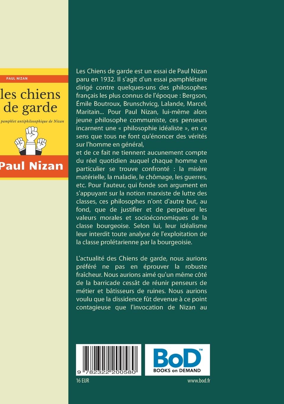 Rückseitencover Les Chiens de garde