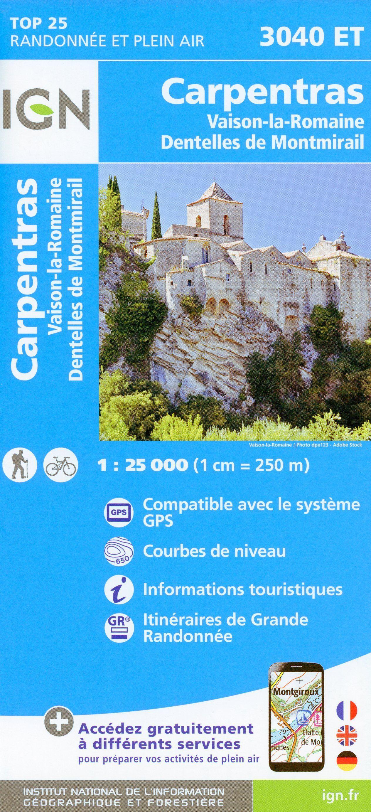 Vorderes Coverbild Carpentras Vaison La Romaine Dentelles de Montmirail 1:25 000