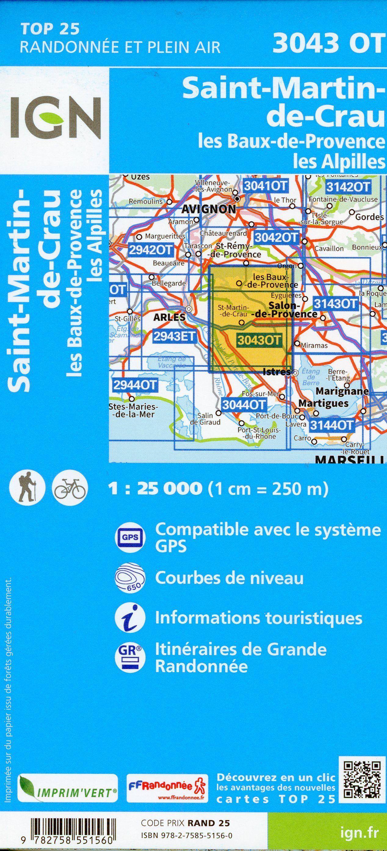 Beispielinhalt (Bild) St.Martin de Crau Les baux de Provence Les Alpilles 1:25 000