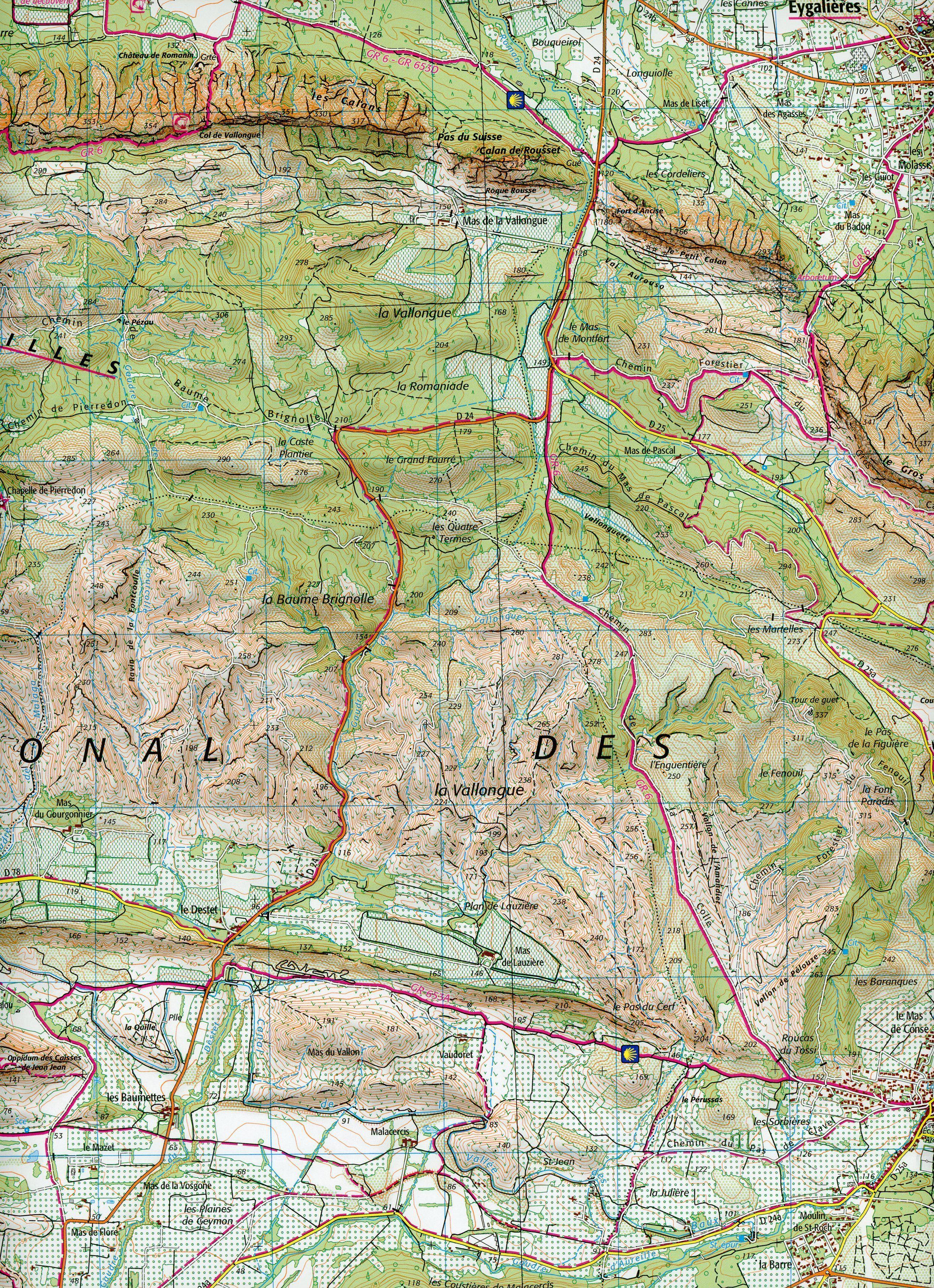 Beispielinhalt (Bild) St.Martin de Crau Les baux de Provence Les Alpilles 1:25 000