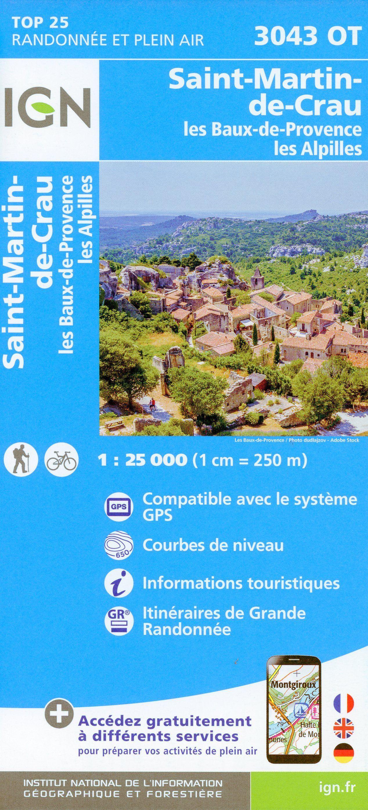 Vorderes Coverbild St.Martin de Crau Les baux de Provence Les Alpilles 1:25 000