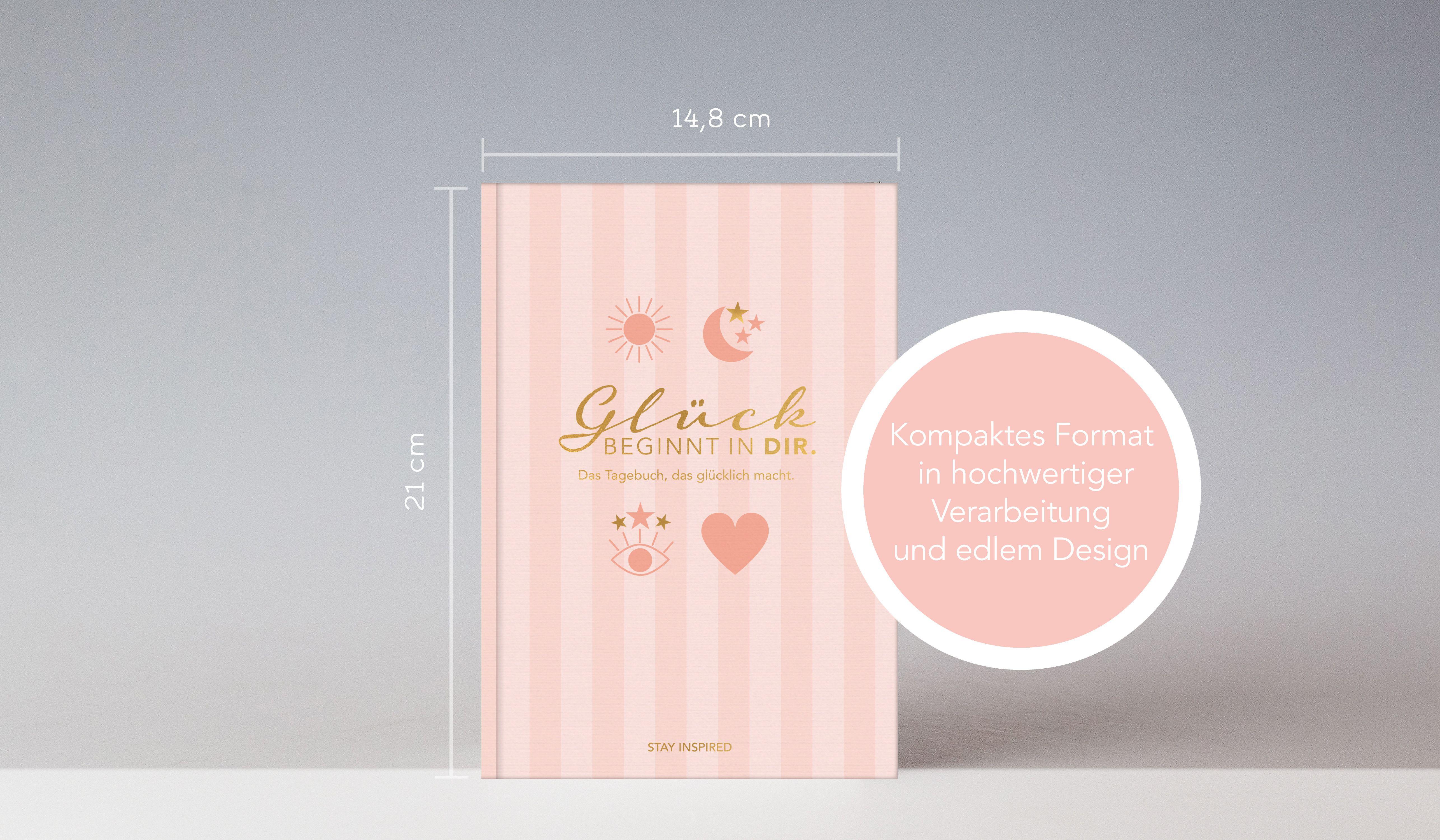Beispielinhalt (Bild) Das Tagebuch das glücklich macht (Special Edition): 6 Minuten am Tag für mehr Glück, Positivität, Dankbarkeit und Erfolg. Dankbarkeitstagebuch zum Ausfüllen für jeden Tag. 6 Minuten Tagebuch für mehr Achtsamkeit. 12 Wochen Tagebuch in rosa