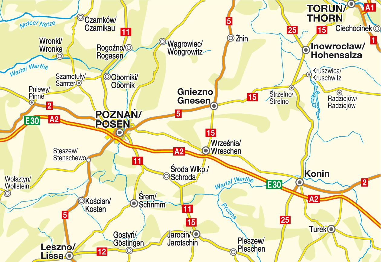 Beispielinhalt (Bild) Polen - PL 005 Wartheland - Posen-Gnesen-Thorn 1:200 000