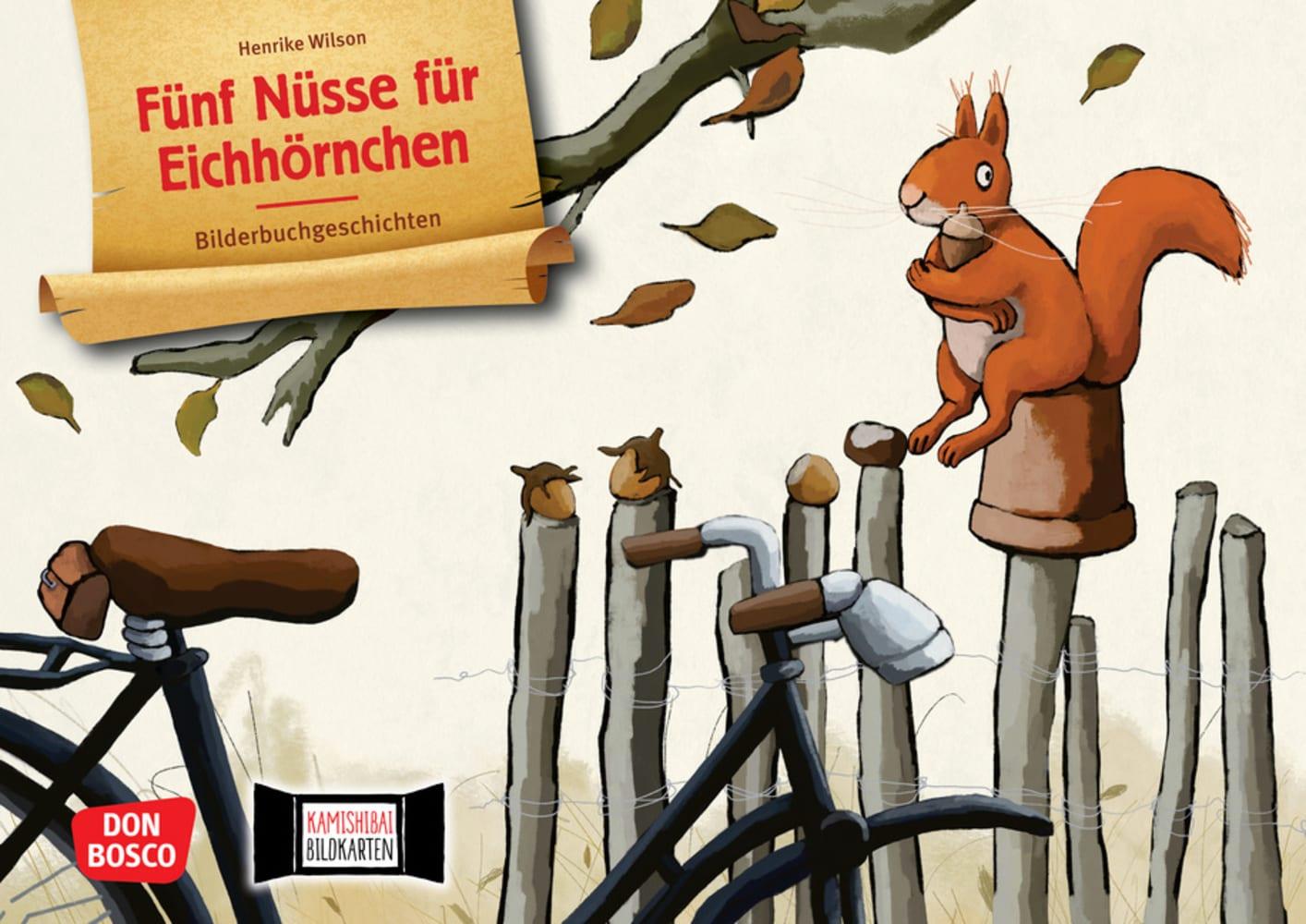 Vorderes Coverbild Fünf Nüsse für Eichhörnchen. Kamishibai Bildkartenset