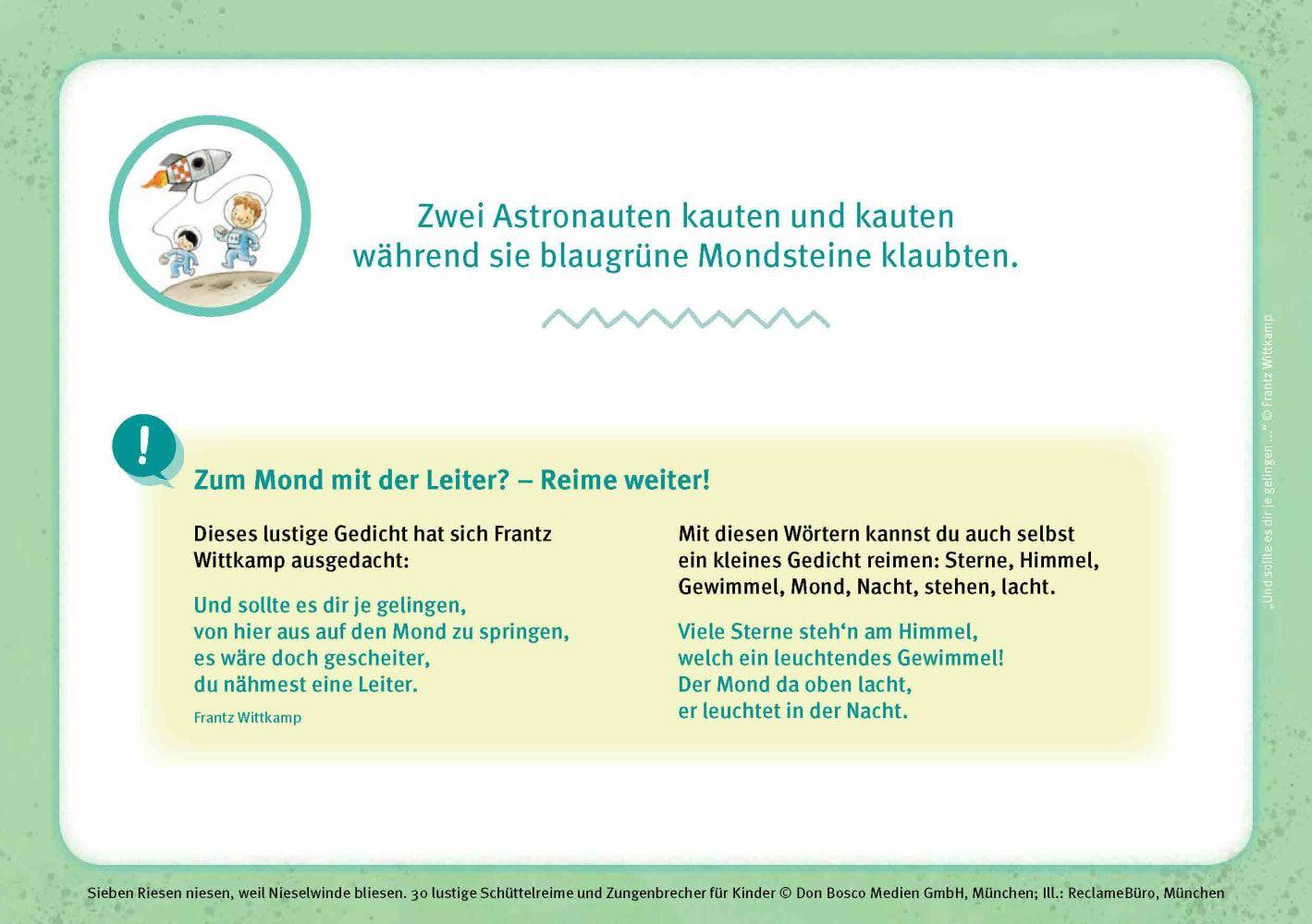 Beispielinhalt (Bild) Sieben Riesen niesen, weil Nieselwinde bliesen