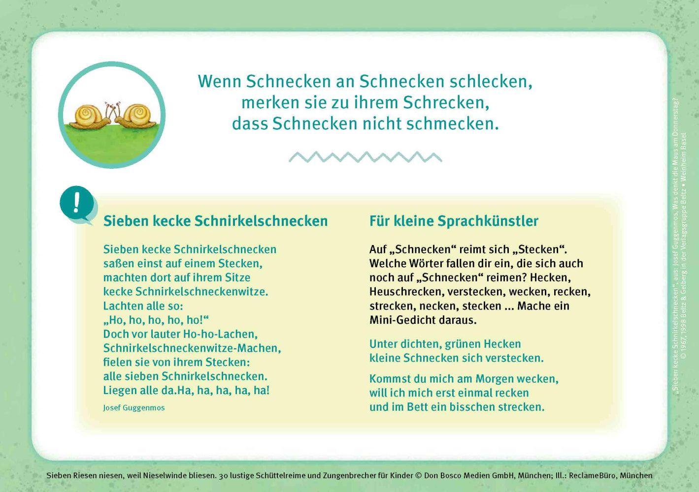 Beispielinhalt (Bild) Sieben Riesen niesen, weil Nieselwinde bliesen