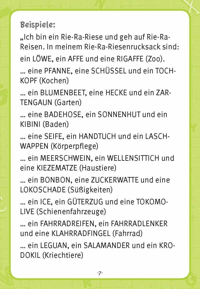 Beispielinhalt (Bild) Laschwappen und Kiezematze. Vertauschte Buchstaben