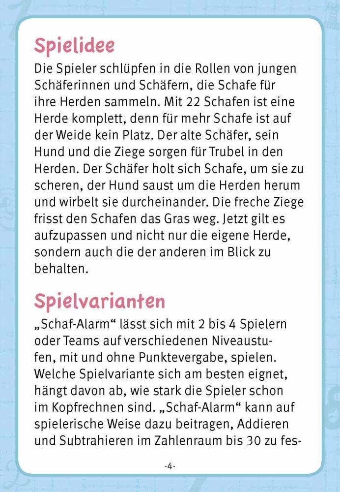 Beispielinhalt (Bild) Schafalarm. Ein Denk- und Zahlenspiel