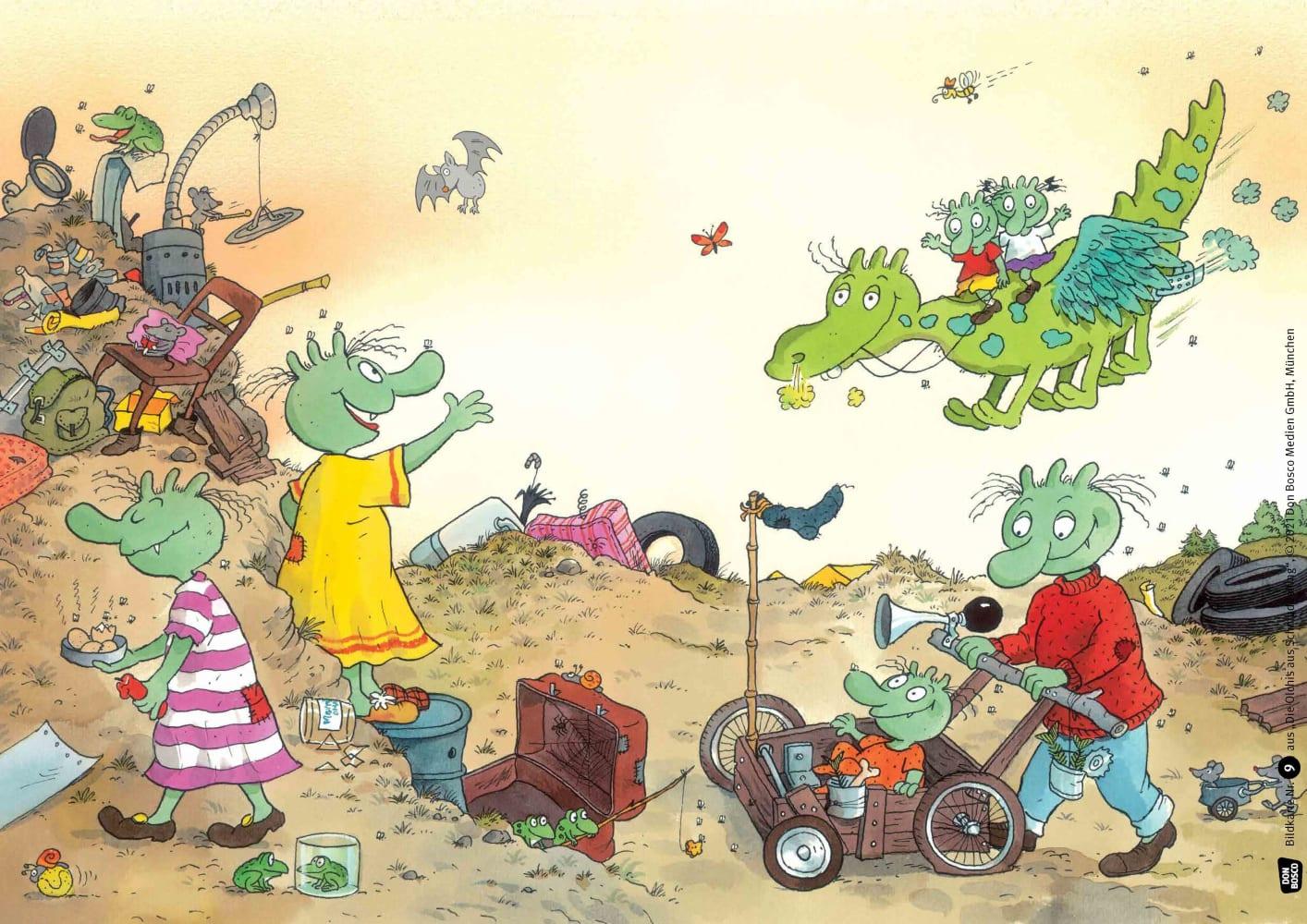 Beispielinhalt (Bild) Die Olchis aus Schmuddelfing. Kamishibai Bildkartenset