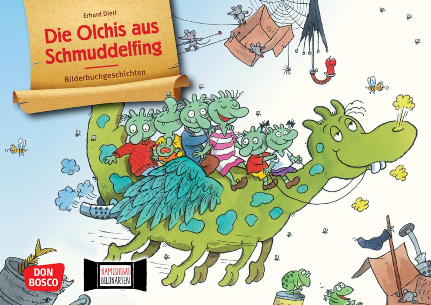Vorderes Coverbild Die Olchis aus Schmuddelfing. Kamishibai Bildkartenset