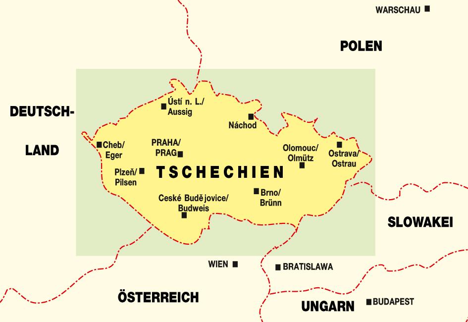 Beispielinhalt (Bild) Übersichtskarte Tschechien - CZ 444 1:500 000