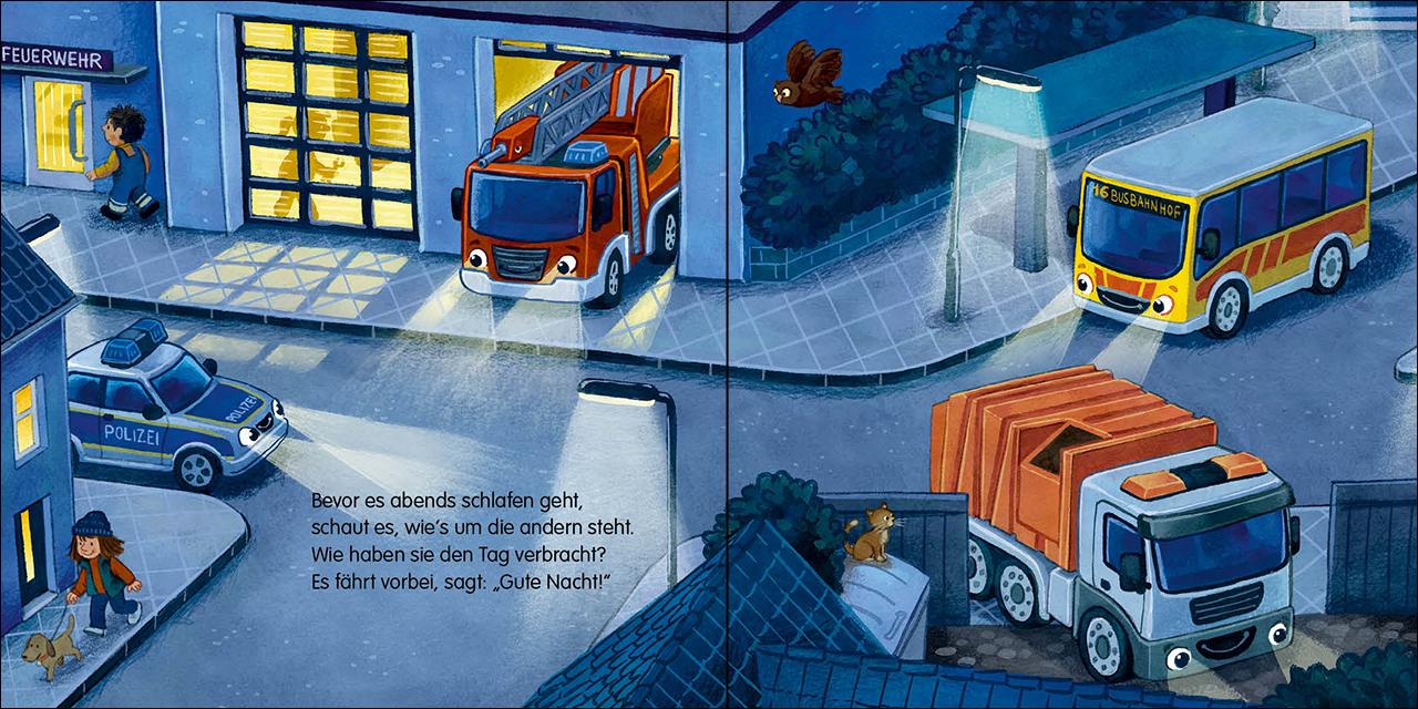 Beispielinhalt (Bild) Gute Nacht, kleines Polizeiauto!