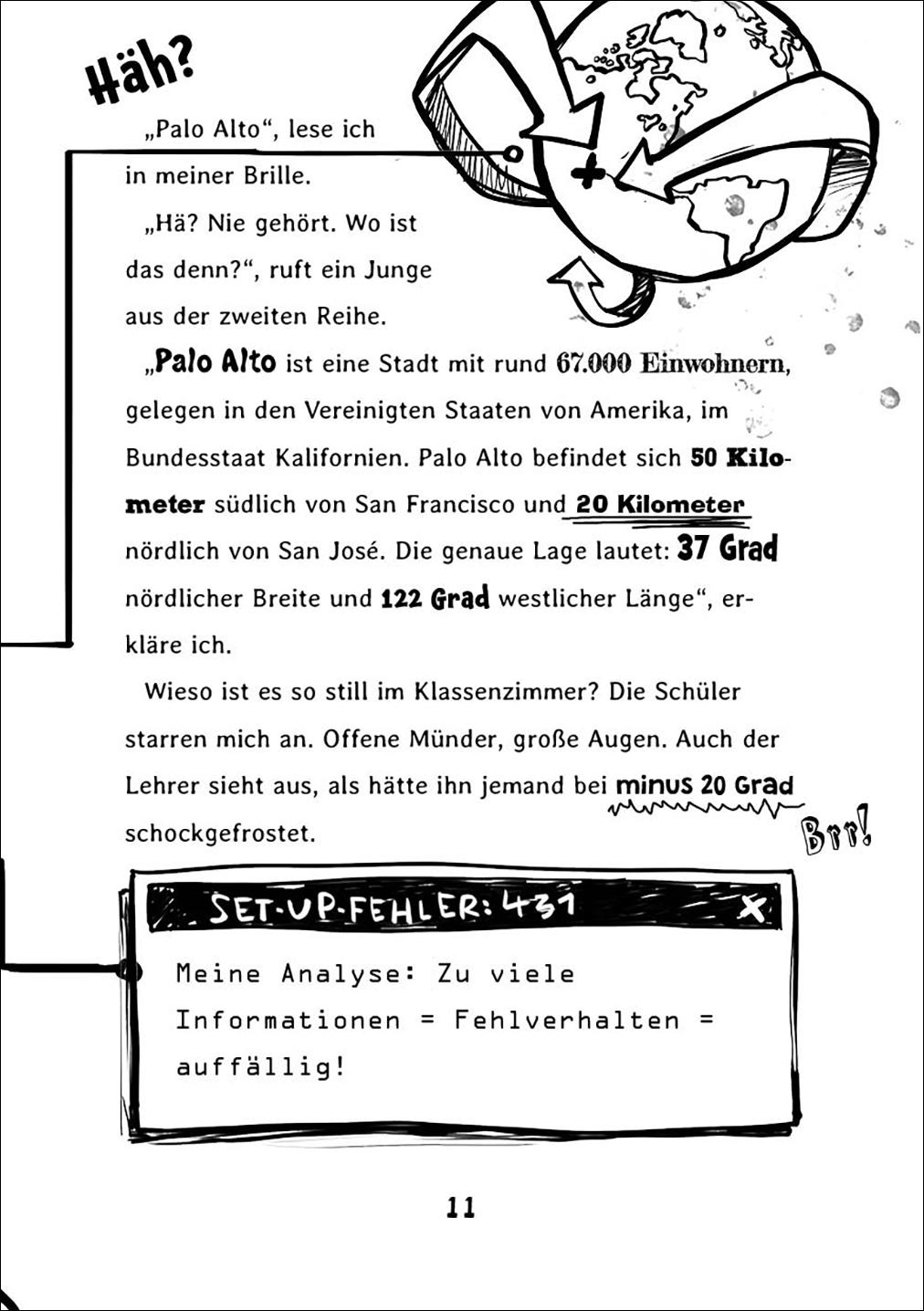 Beispielinhalt (Bild) Andro, streng geheim! (Band 1) - Fehlermeldung: Schule