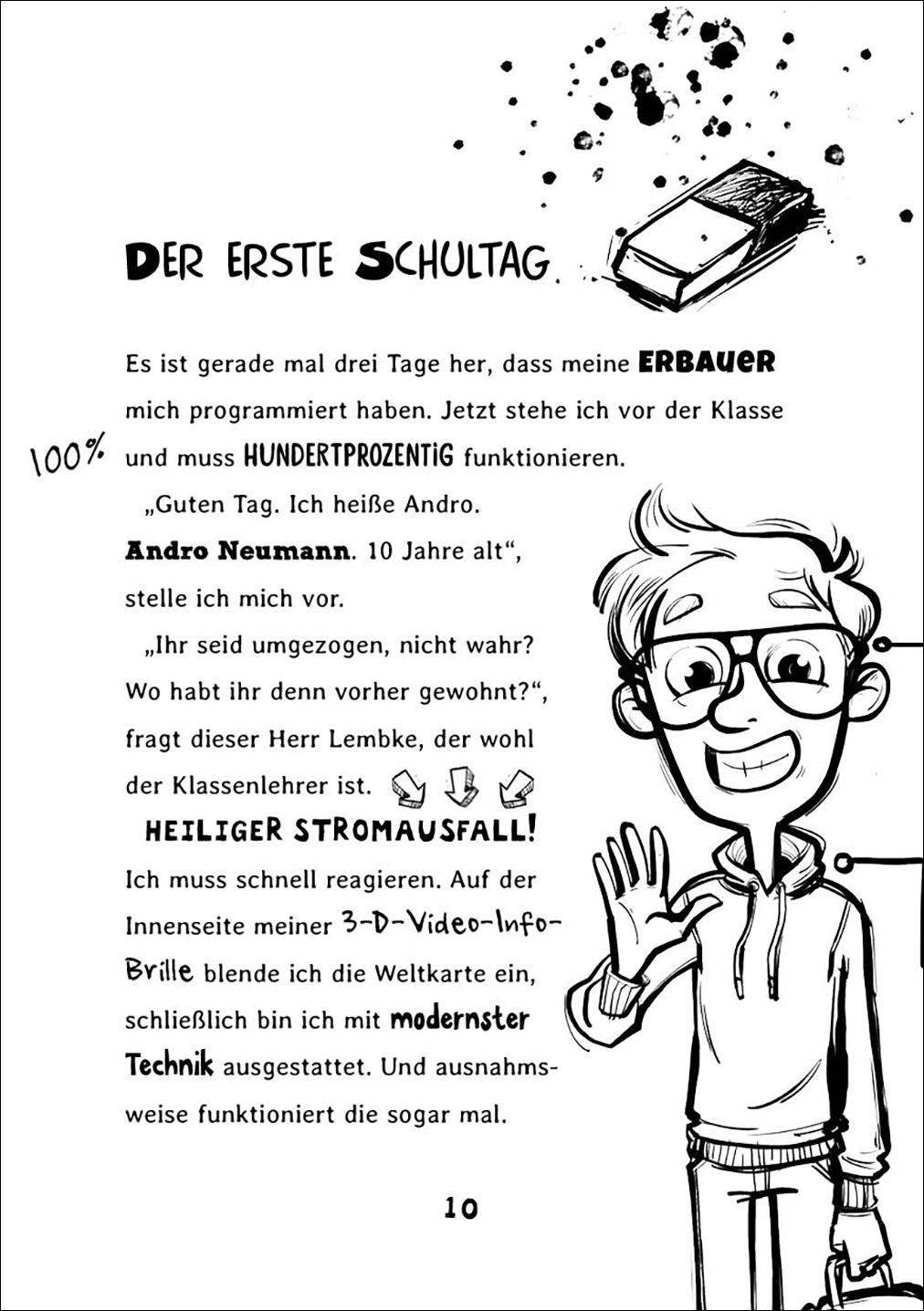 Beispielinhalt (Bild) Andro, streng geheim! (Band 1) - Fehlermeldung: Schule