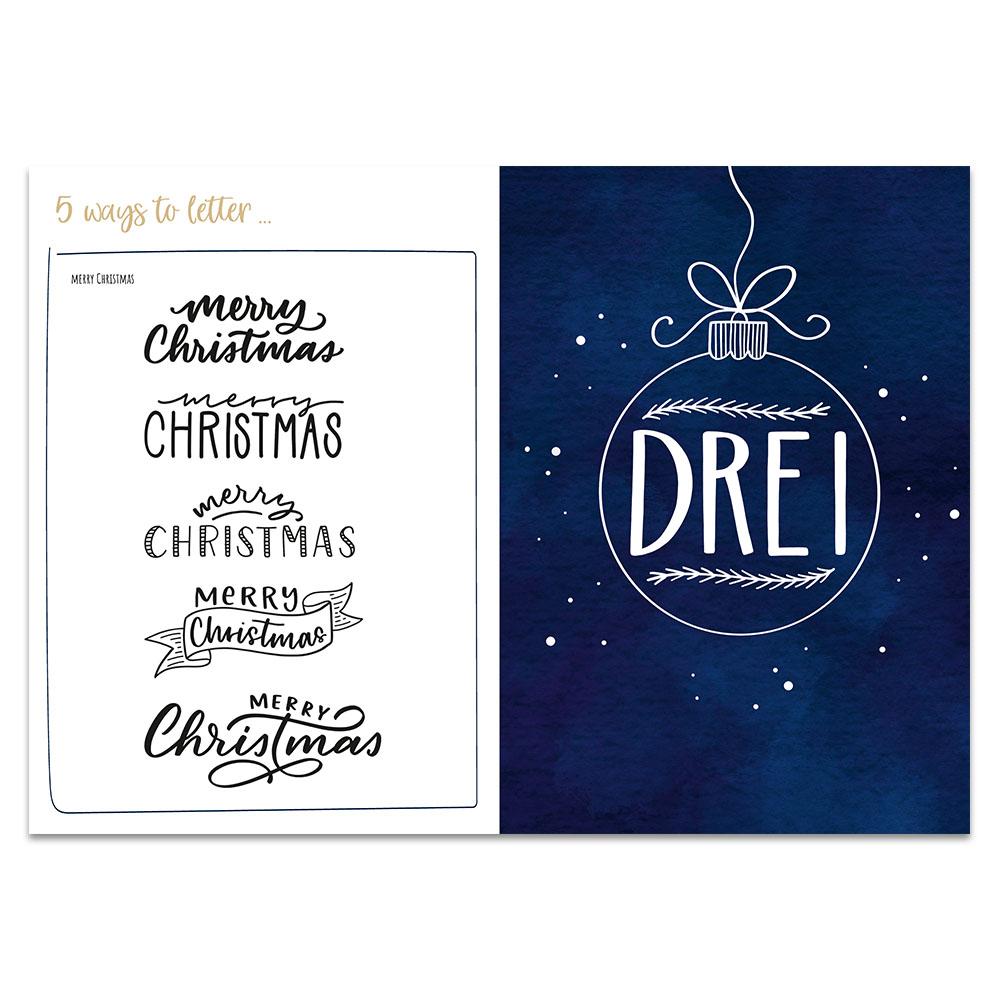 Beispielinhalt (Bild) I Love Christmas Lettering - Das Adventskalenderbuch für Lettering Lovers