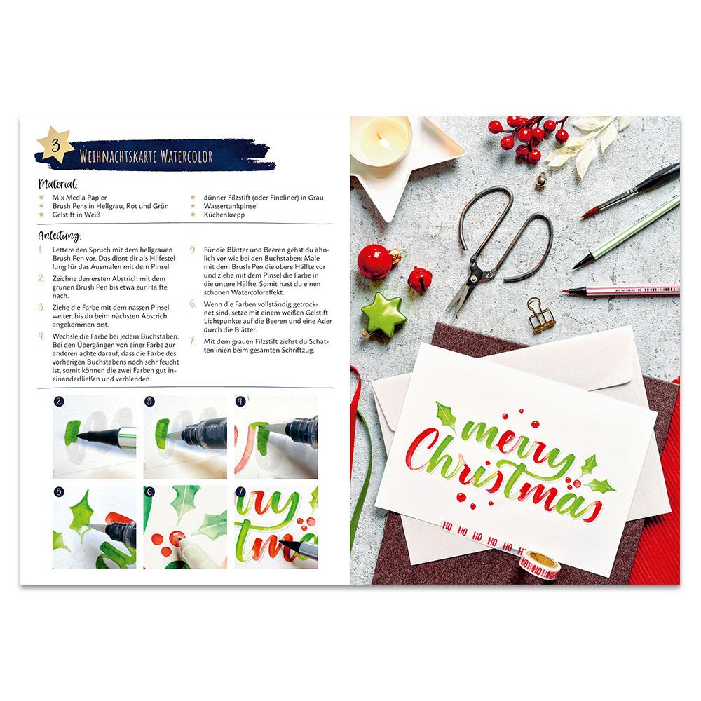 Beispielinhalt (Bild) I Love Christmas Lettering - Das Adventskalenderbuch für Lettering Lovers