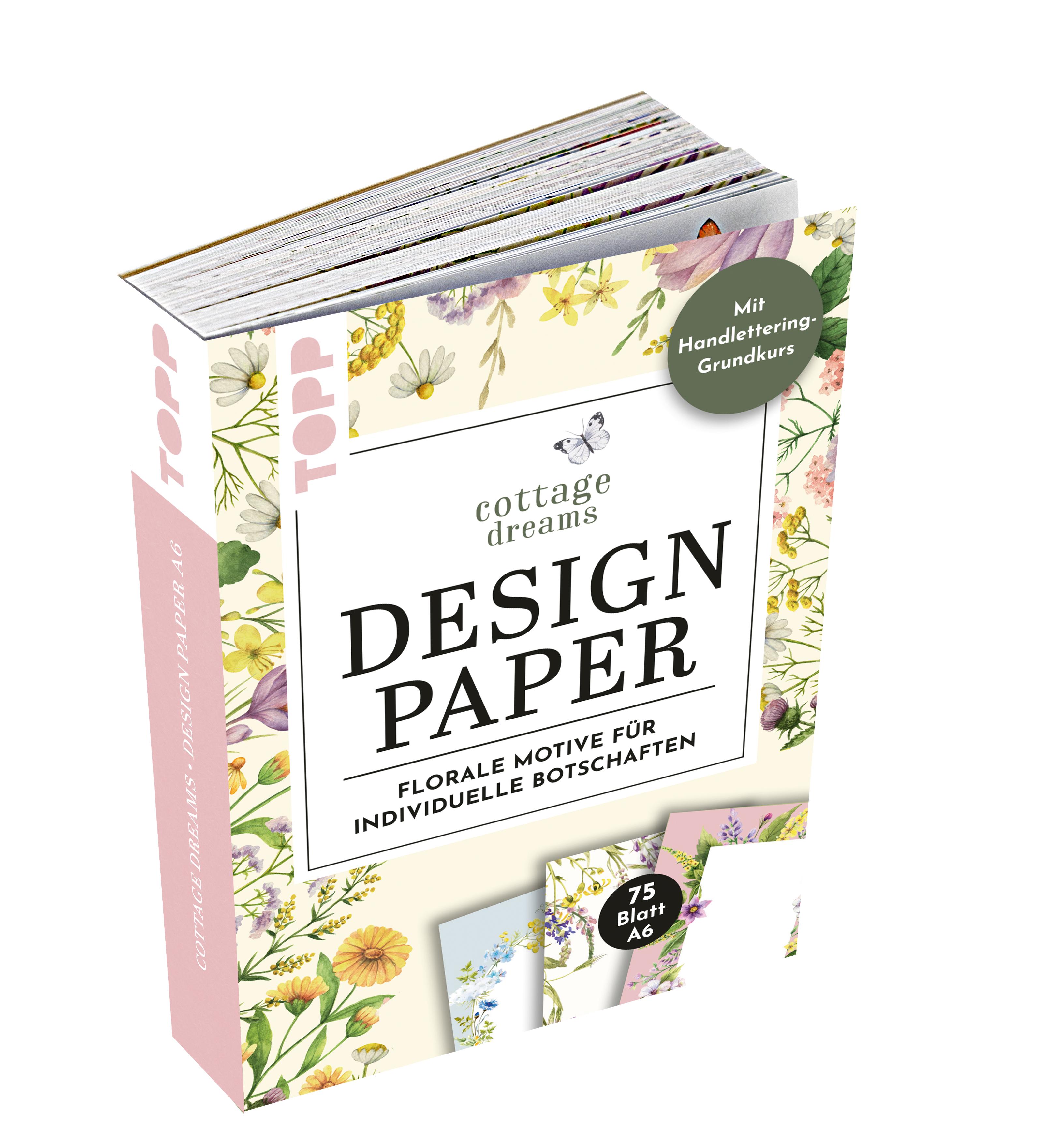 Vorderes Coverbild Handlettering Design Paper Block Cottage Dreams A6