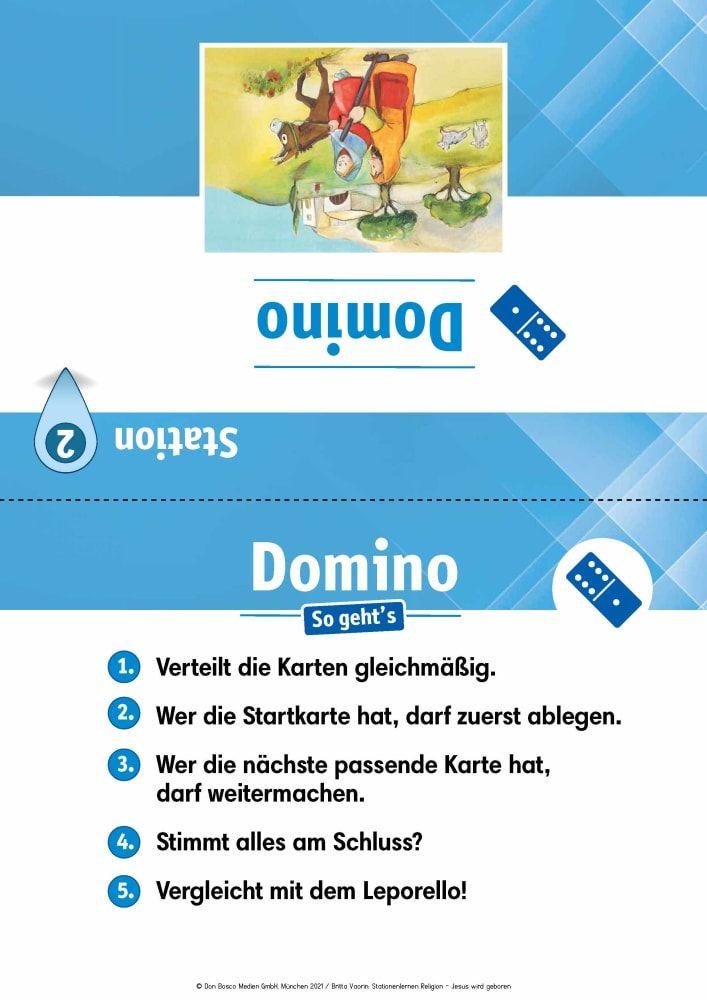 Beispielinhalt (Bild) Arbeitsmaterial Grundschule. Stationenlernen Religion: Jesus wird geboren