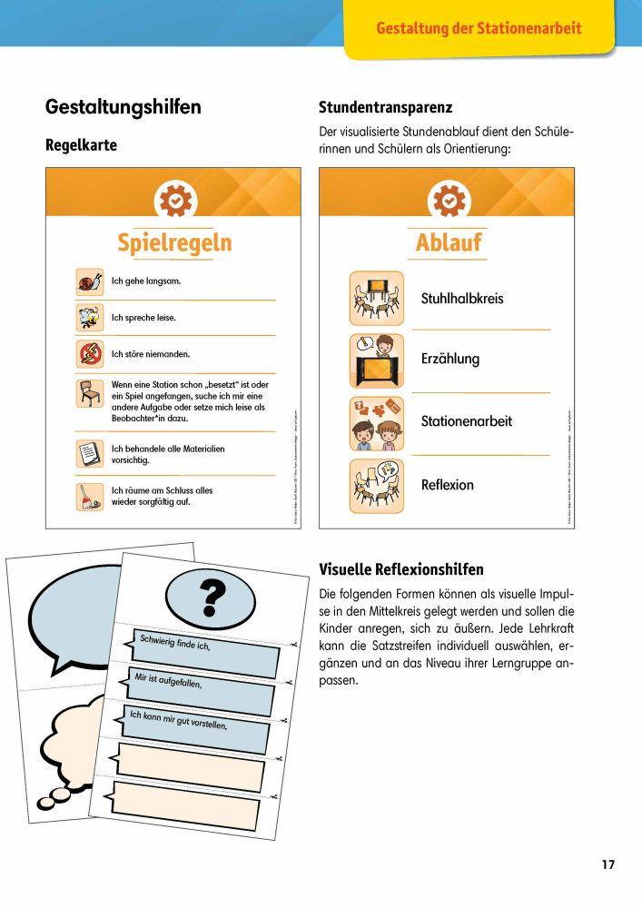 Beispielinhalt (Bild) Arbeitsmaterial Grundschule. Stationenlernen Religion: Jesus wird geboren