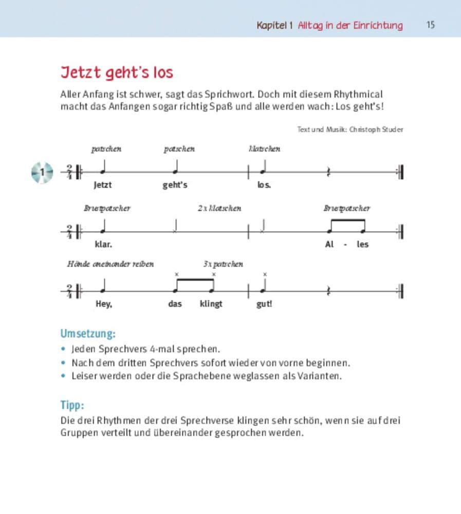Beispielinhalt (Bild) Das Rhythmical-Buch, m. Audio-CD